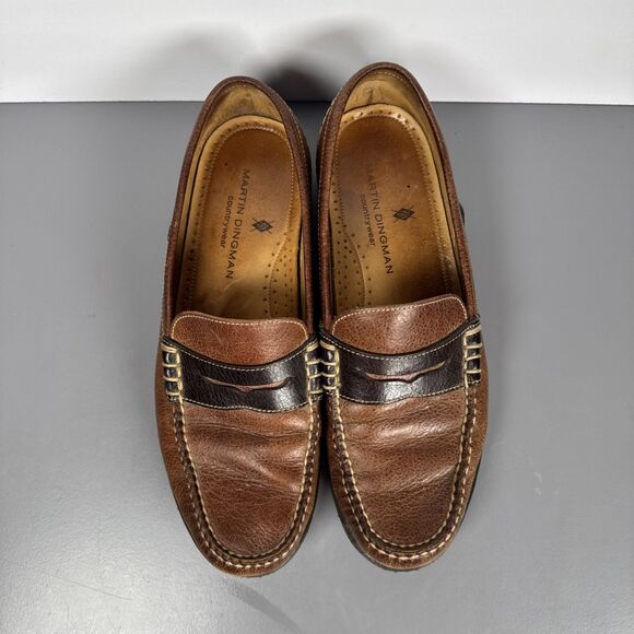 MARTIN DINGMAN Countrywear Leather Penny Loafers VIBRAM Brown 532215M Sz 10M - Picture 5 of 15